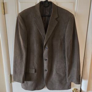 Andrew Fezza Men’s Blazer Jacket 46L Brown Suede Sport Coat 3 Button Classic VTG